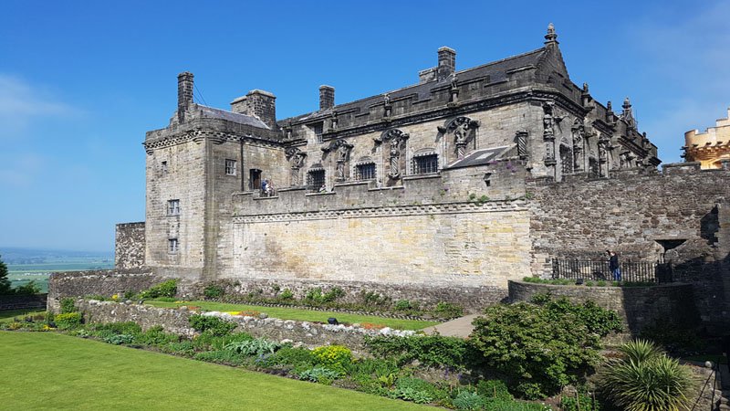 Queen Annes Garden & James V palace at Stirling Castle