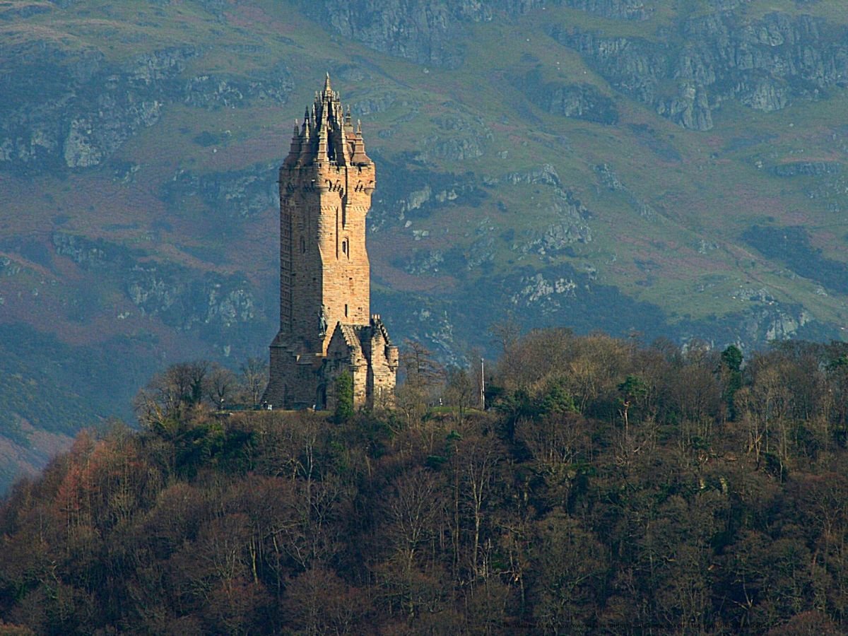 The Wallace Monument covered from Stirling Castle esplanade on a Day Tour from Edinburgh  The Wallace Monument covered from Stirling Castle esplanade on a Day Tour from Edinburgh
