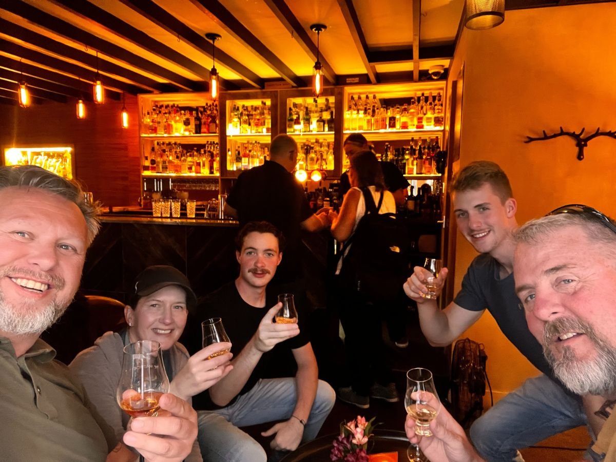A family in a Whisky Bar on our Private Whisky Day Tour from Glasgow with Tour Guide Scotland