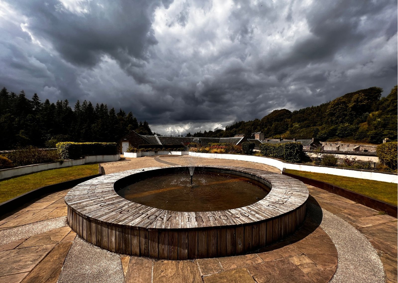 The view from the top of New Lanark Mill on our New Lanark & Bothwell Castle Day Tour From Glasgow at www.TourGuideScotland.com