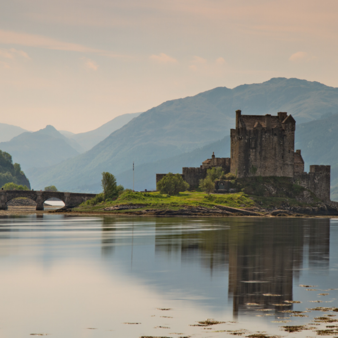 Eilean Donan Castle at Dusk Eilean Donan Castle reflected in Loch Duich, Scottish Highlands