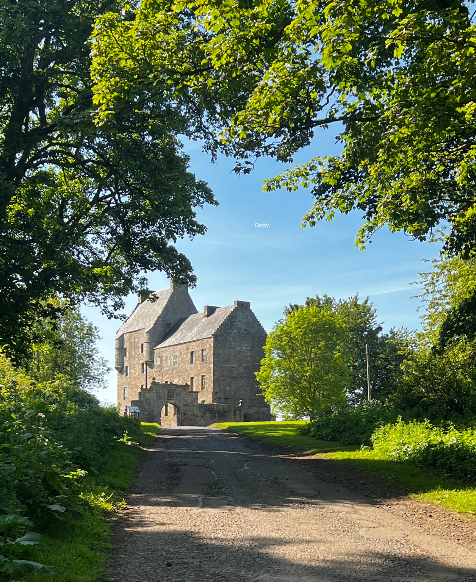 Midhope Castle Midhope Castle, a stone tower house in Scotland, seen down a tree-lined path leading to its entrance