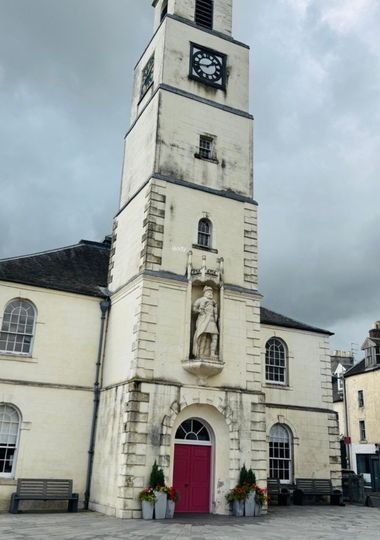 St Nicholas Church in Lanark, passed en route to New Lanark