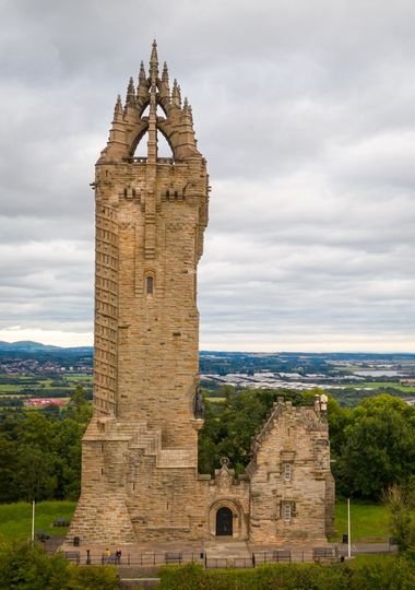 The National Wallace Monument tower overlooking Stirling